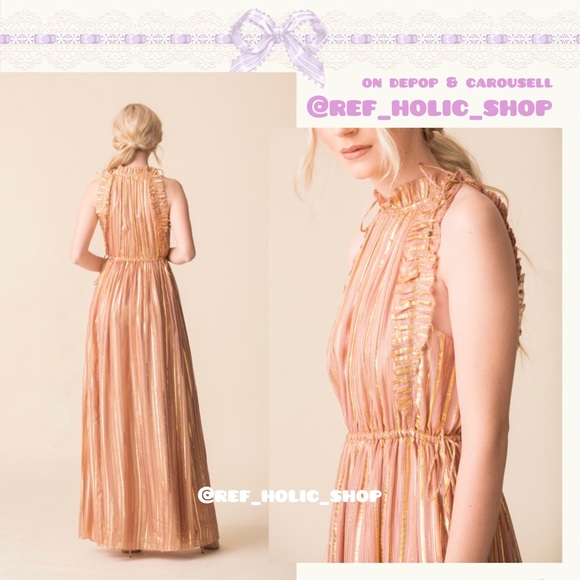 Ulla Johnson Ottilie Metallic Striped Maxi Dress - Picture 4 of 10